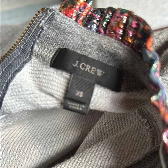 J. Crew Gray Crewneck Sweater with Ribbed Details - Picture 4 of 7